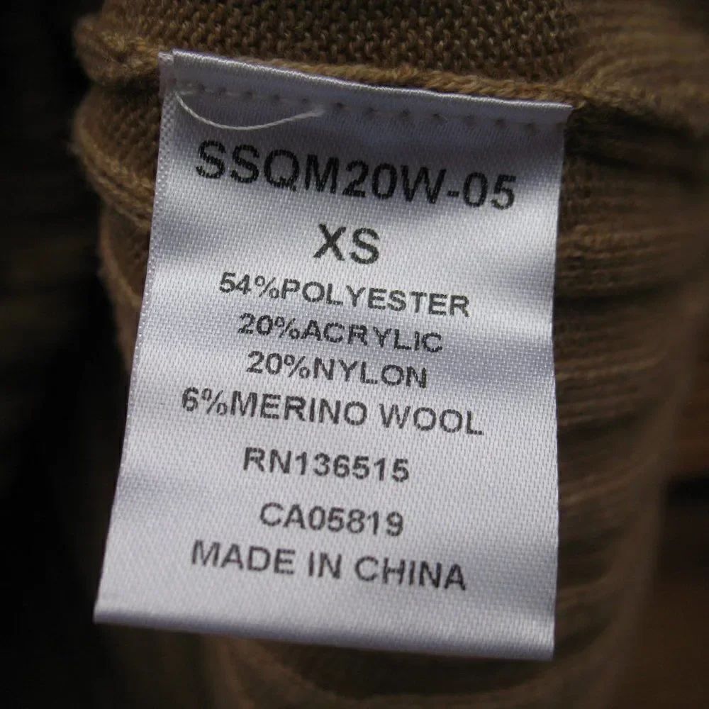 Tan Knit Wool Blend Ribbed Pullover - Picture 9 of 9